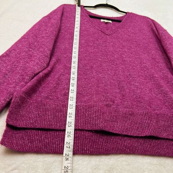 Lucky Brand Magenta V-Neck Sweater Wool Blend Size M NWOT Lightweight Casual - Picture 6 of 10